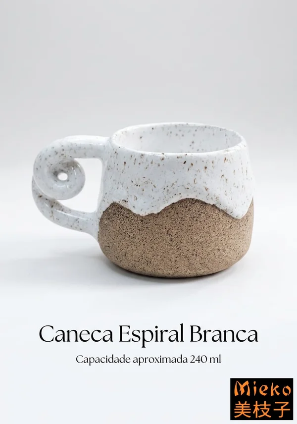 R$ 80 (PIX) R$ 90 (CARTÃO) - Caneca Espiral Branca